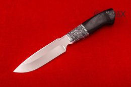 Нож Хищник из 110Х18МШД, акрил,чёрный граб.