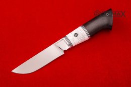 Нож Сталкер из 110Х18МШД, акрил, чёрный граб.