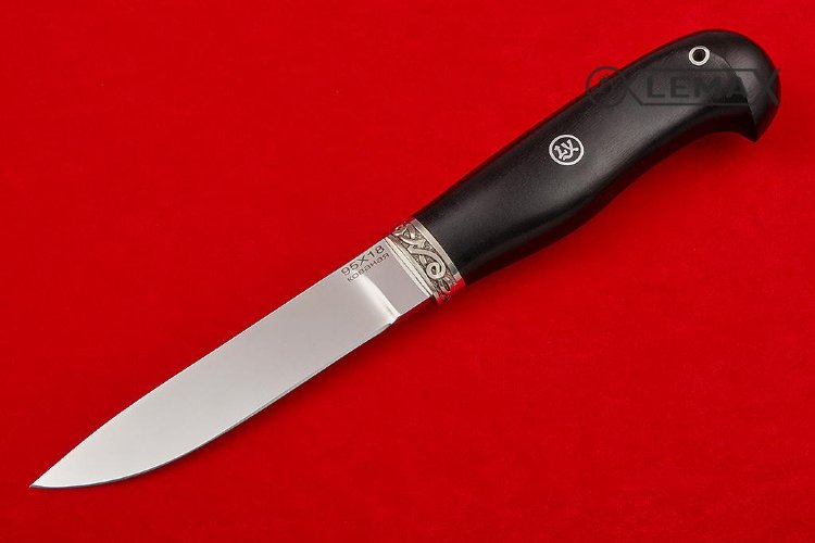 Нож скандинавский 2 из 95Х18,  мельхиор,чёрный граб