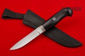 Нож скандинавский 2 (сталь 95Х18,  мельхиор, рукоять чёрный граб)