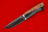 Messer (gebläutetes Laminat, Neusilber, stabilisierte karelische Birke mit Acryl)