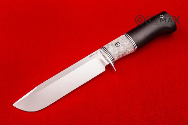 Нож Боец из 110Х18МШД, акрил, чёрный граб.