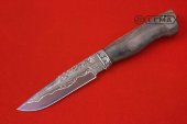 Нож Турист (клинок изготовлен из ламината, мельхиор, рукоять зирикот)