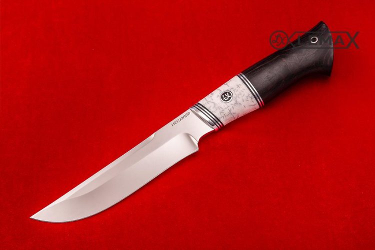 Нож Тайга из 110Х18МШД, акрил, чёрный граб.