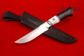 Нож Тайга изготовлен из высококачественной стали 110Х18МШД, акрил, рукоять чёрный граб