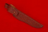 Нож "Скандинавский" (S 390, зуб мамонта в акриле, нейзильбер, стабил. кап клёна, мозаичный пин)
