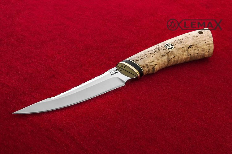 Knife Rybak-2 (X12MF, Karelian birch)