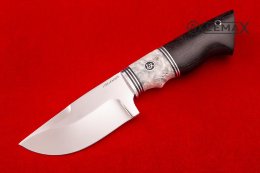Нож шкуросъёмный из 110Х18МШД, акрил, чёрный граб.