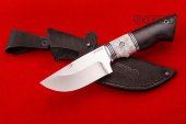 Нож шкуросъёмный изготовлен из высококачественной стали 110Х18МШД, акрил, рукоять чёрный граб