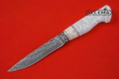 Нож Финский (клинок изготовлен из ламината, мельхиор, рукоять кость, акрил)