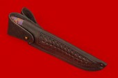 Нож Турист-2 ( S 390,зуб мамонта в акриле, нейзильбер, стабил.кап клёна, мозаичный пин)
