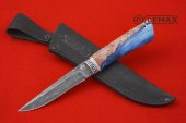 Finnisches Messer (Laminat, Neusilber, Acryl, stabilisierte karelische Birke)
