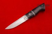 Нож Засапожный изготовлен из высококачественной стали 110Х18МШД, акрил, чёрный граб