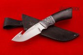 Нож Скиннер изготовлен из высококачественной стали 110Х18МШД, акрил, рукоять чёрный граб