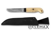 Нож Рыбак из дамаск - это высококачественный нож с лезвием из многослойной стали, рукоять карельская берёза