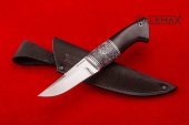Нож засапожный малый изготовлен из высококачественной стали 110Х18МШД, акрил, рукоять чёрный граб