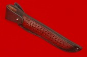 Нож Тайга (сталь М 398 , мамонт, нейзильбер, стабилизированная карельская береза, мозаичный пин)