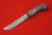 Нож Рыбак (тигельный сплав, стабилизированная карельская берёза, мельхиор)