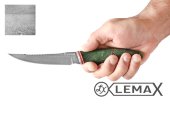 Нож Рыбак 2 изготовлен из высококачественной булатной стали, мельхиор, стабилизированная карельская берёза.