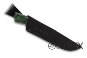 Нож Рыбак 2 (сталь булат, мельхиор, рукоять стабилизированная карельская берёза)