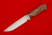 Нож Лесник (сталь М 398 , мамонт, нейзильбер, стабилизированная карельская береза, мозаичный пин)