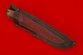 Нож Лесник (сталь М 398 , мамонт, нейзильбер, стабилизированная карельская береза, мозаичный пин)