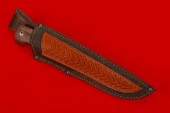 Нож Турист (сталь М 398 , мамонт, нейзильбер, стабилизированная карельская береза, мозаичный пин)
