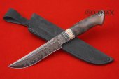 Knife Taiga (laminate, Nickel silver, carved bone, sirikot)