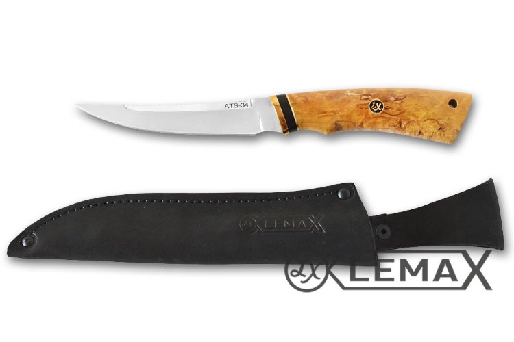 Нож Рыбак-2 (ATS-34, стабилизированная карельская берёза)