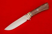 Нож Стрим (сталь М 398 , мамонт, нейзильбер, стабилизированная карельская береза, мозаичный пин)