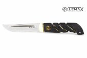 Нож Рыбак (высококачественная сталь ATS-34, клык моржа,чёрный граб)