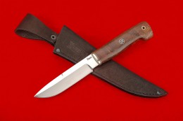 Нож Турист (сталь Элмакс, нейзильбер, стабилизированная карельская береза, мозаичный пин)