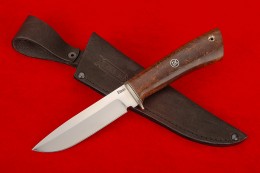 Нож Стрим (сталь Элмакс, нейзильбер, стабилизированная карельская береза, мозаичный пин)