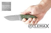 Нож Лиса цельнометаллический (клинок из булатной стали, стабилизированная карельская берёза, фибра)