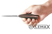 Нож Лиса цельнометаллический (клинок из булата, стабилизированная карельская берёза, фибра)