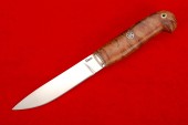 Нож  "Скандинавский"- 2 (сталь Элмакс, нейзильбер, стабилизированная карельская береза, мозаичный пин)
