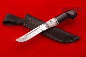 Нож Рыбак изготовлен из высококачественной стали 110Х18МШД, акрил, рукоять чёрный граб)