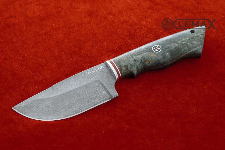 Нож Шкуросъёмный (тигельный литой сплав, стабилизированная карельская берёза)
