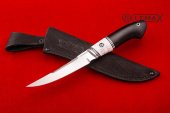 Нож Рыбак  2 изготовлен из высококачественной стали 110Х18МЩД, акрил, рукоять чёрный граб