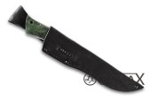 Нож Чибис (сталь булат, мельхиор, рукоять стабилизированная карельская берёза)