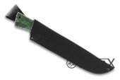 Нож Тайга (сталь булат, мельхиор, рукоять стабилизированная карельская берёза)