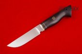 Нож Сталкер изготовлен из высококачественной стали 95Х18, чёрный граб