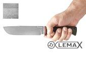 Нож Боец изготовлен из булатной стали, мельхиор, стабилизированная карельская берёза.