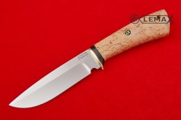 Нож Стрим из х12мф, латунь, карельская береза.
