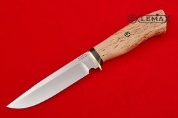 Нож Лесник из х12мф, кованная,латунь, карельская береза.