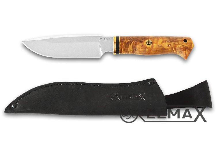 Нож Хищник (ATS-34, стабилизированная карельская берёза)