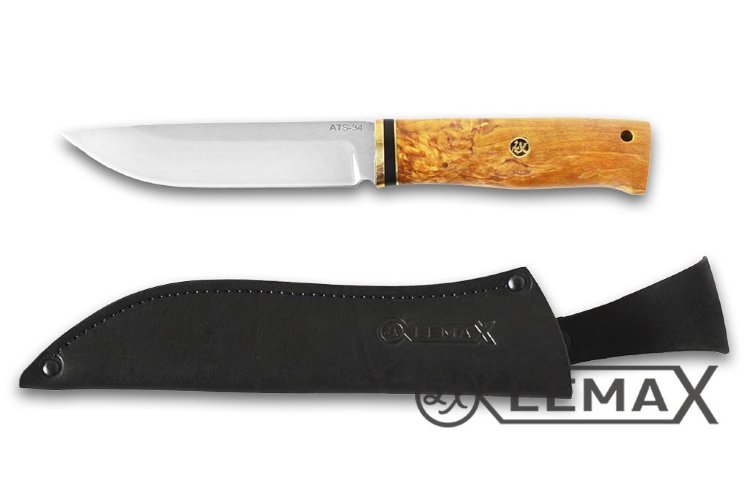 Нож Урал (ATS-34, стабилизированная карельская берёза)