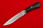 Нож Сокол сталь 95х18, мельхиор, черный граб