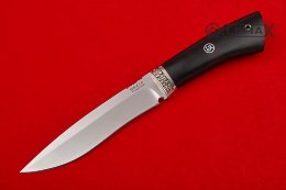 Нож Сокол 95х18, мельхиор, черный граб