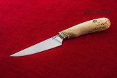 Нож кухонный малый изготовлен из высококачественной стали Х12МФ, карельская берёза